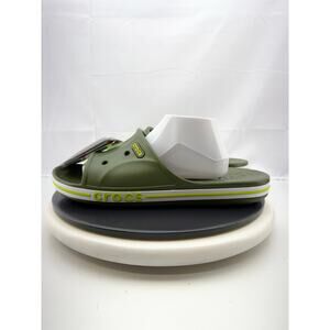Crocs Bayaband Slide Mens Size 13 Army Green Slip On Sandals Comfort Shoes